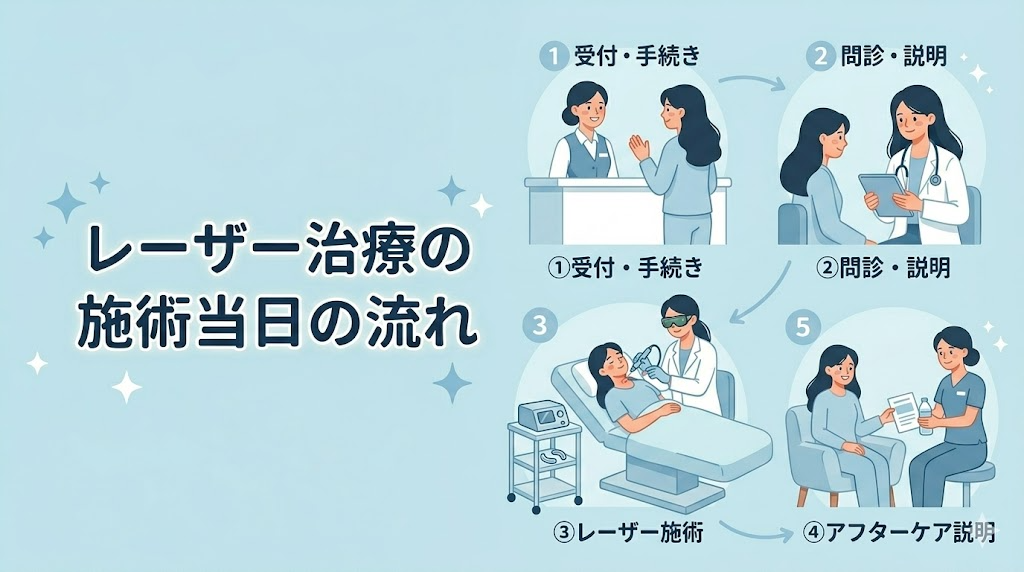 レーザー治療の施術当日の流れ