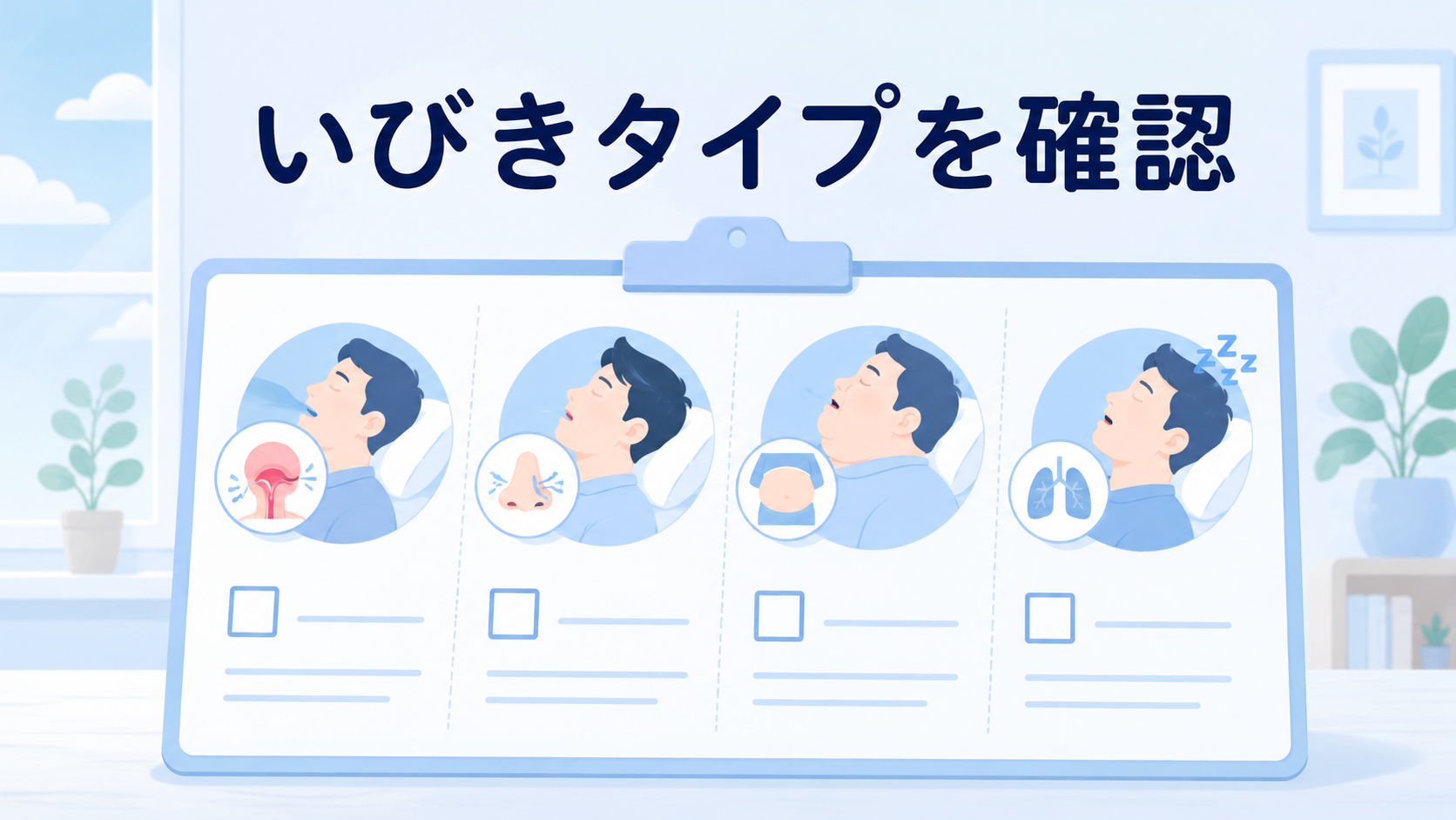 受ける前にやりたい「いびきタイプ」セルフチェック