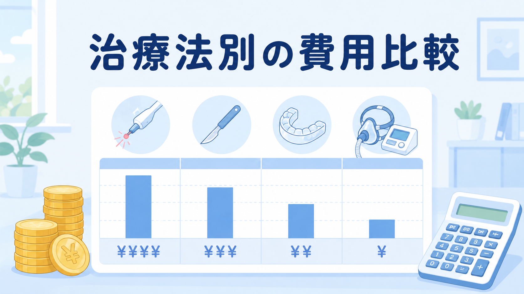 治療法別の費用をまとめて比較