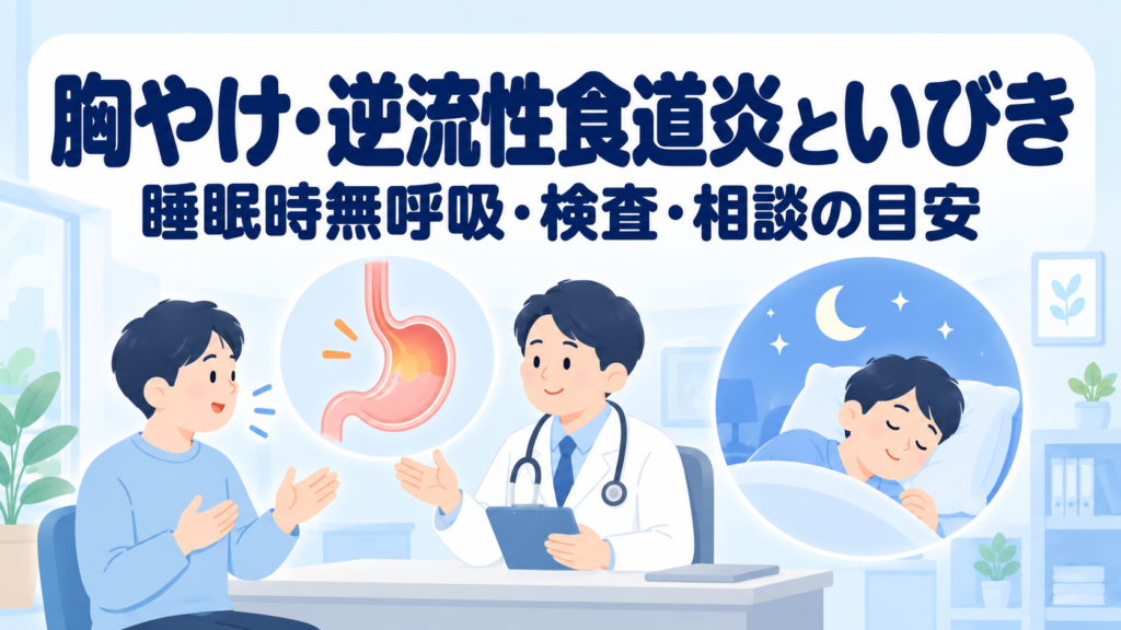 胸やけ・逆流性食道炎といびきの関係｜睡眠時無呼吸も相談したい症状