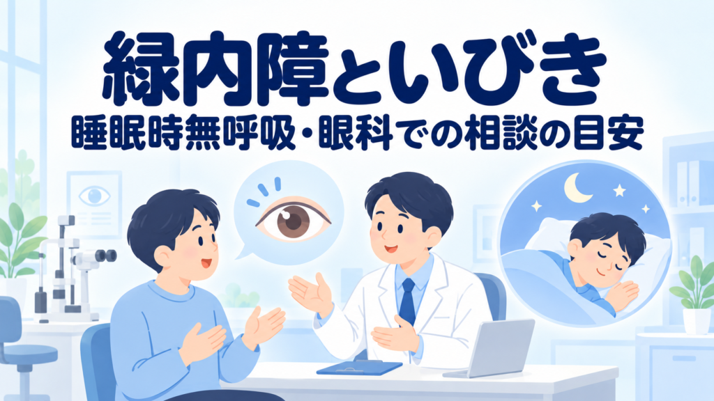 緑内障といびき・睡眠時無呼吸の関係｜眼科と睡眠外来で確認したいこと