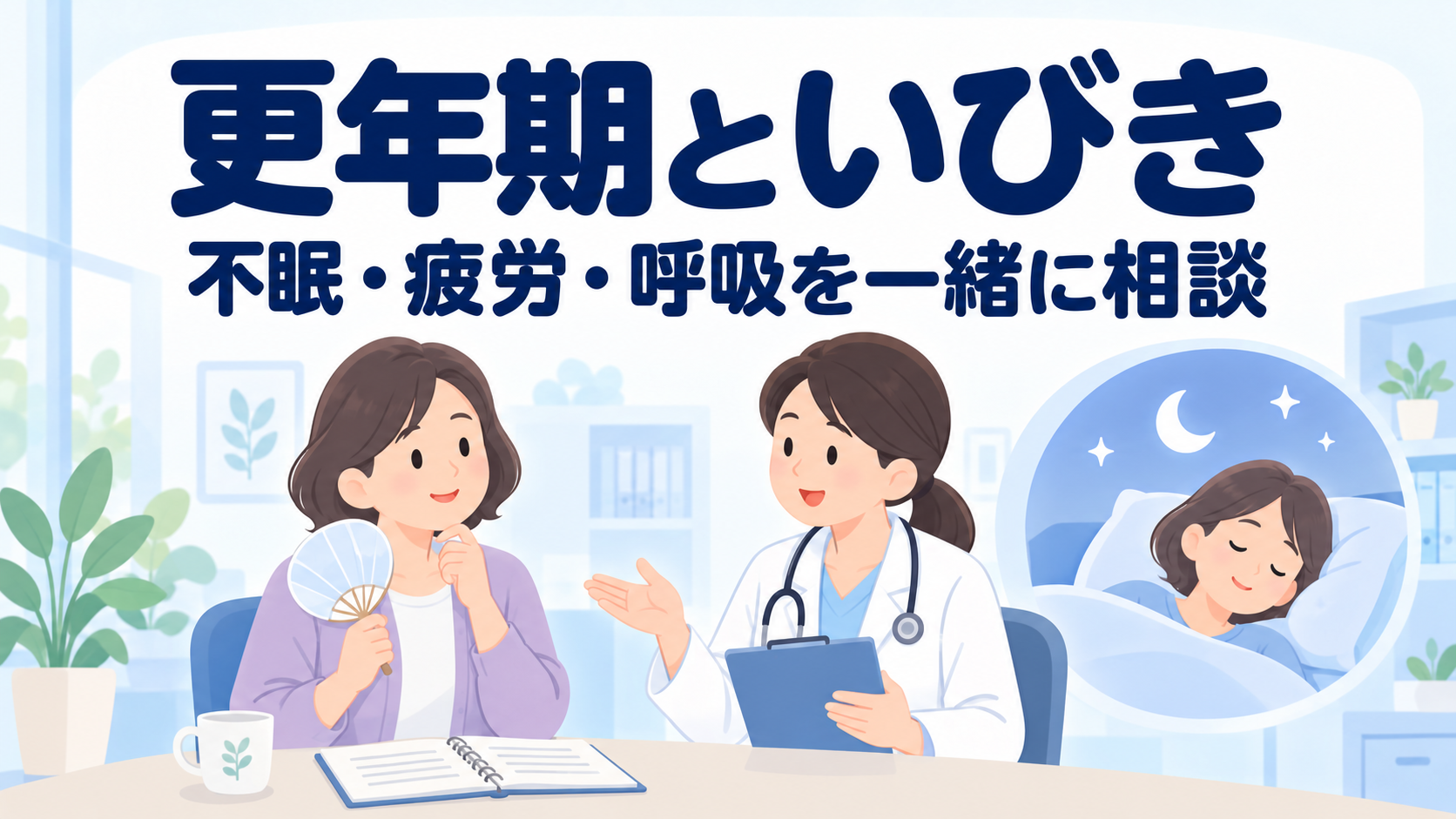 更年期にいびき・眠りの不調が増えたら｜女性の睡眠時無呼吸と相談先