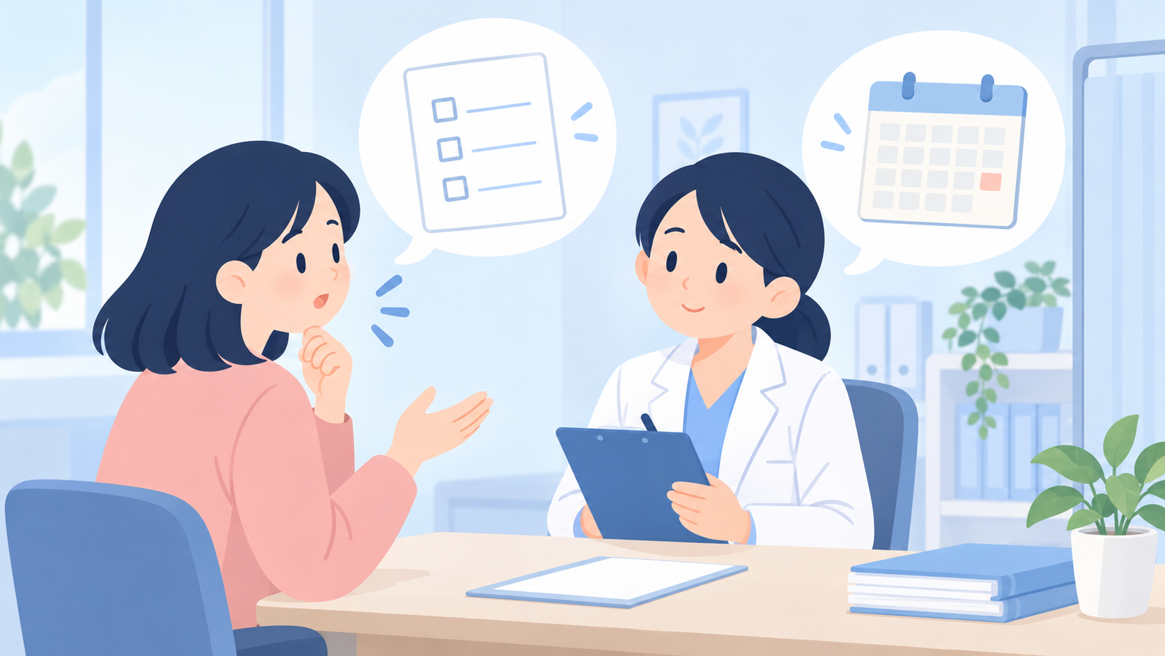 よくある疑問と、相談を始めるための確認事項のイラスト