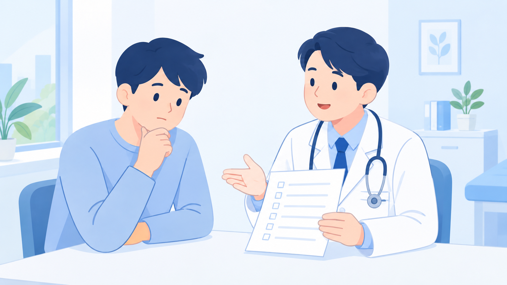 眠気の質問票やセルフチェックは診断ではないのイラスト