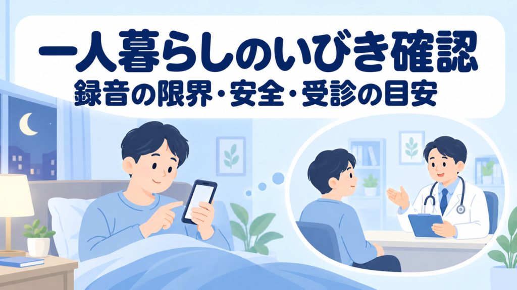 一人暮らしのいびきを確認するには？録音アプリの使い方と診断できないこと