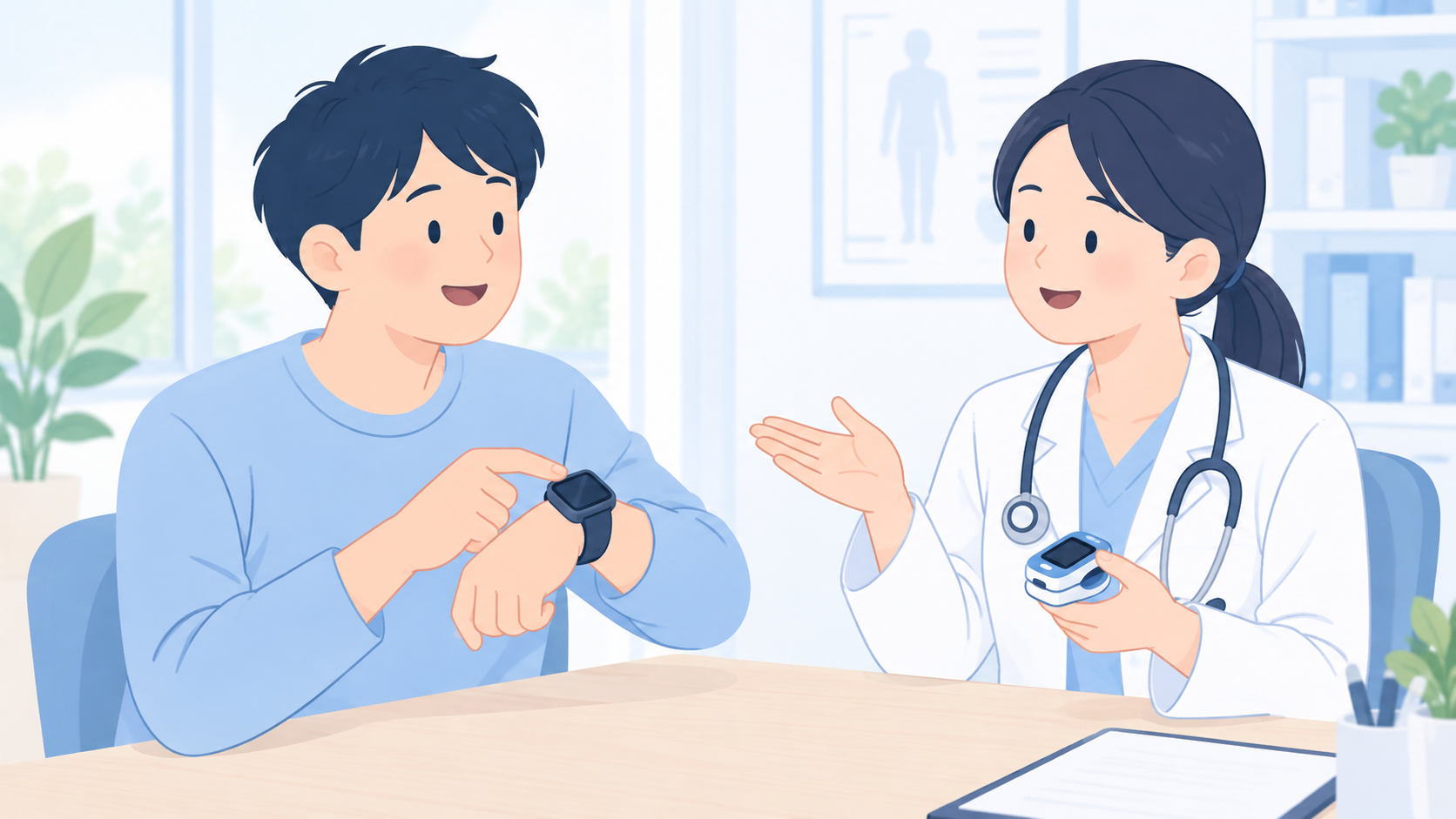 酸素データは、平均値や最低値だけで判断しないのイラスト