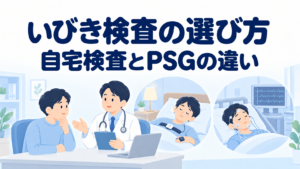 いびき・睡眠時無呼吸の検査は自宅か入院か？簡易検査とPSGの違い