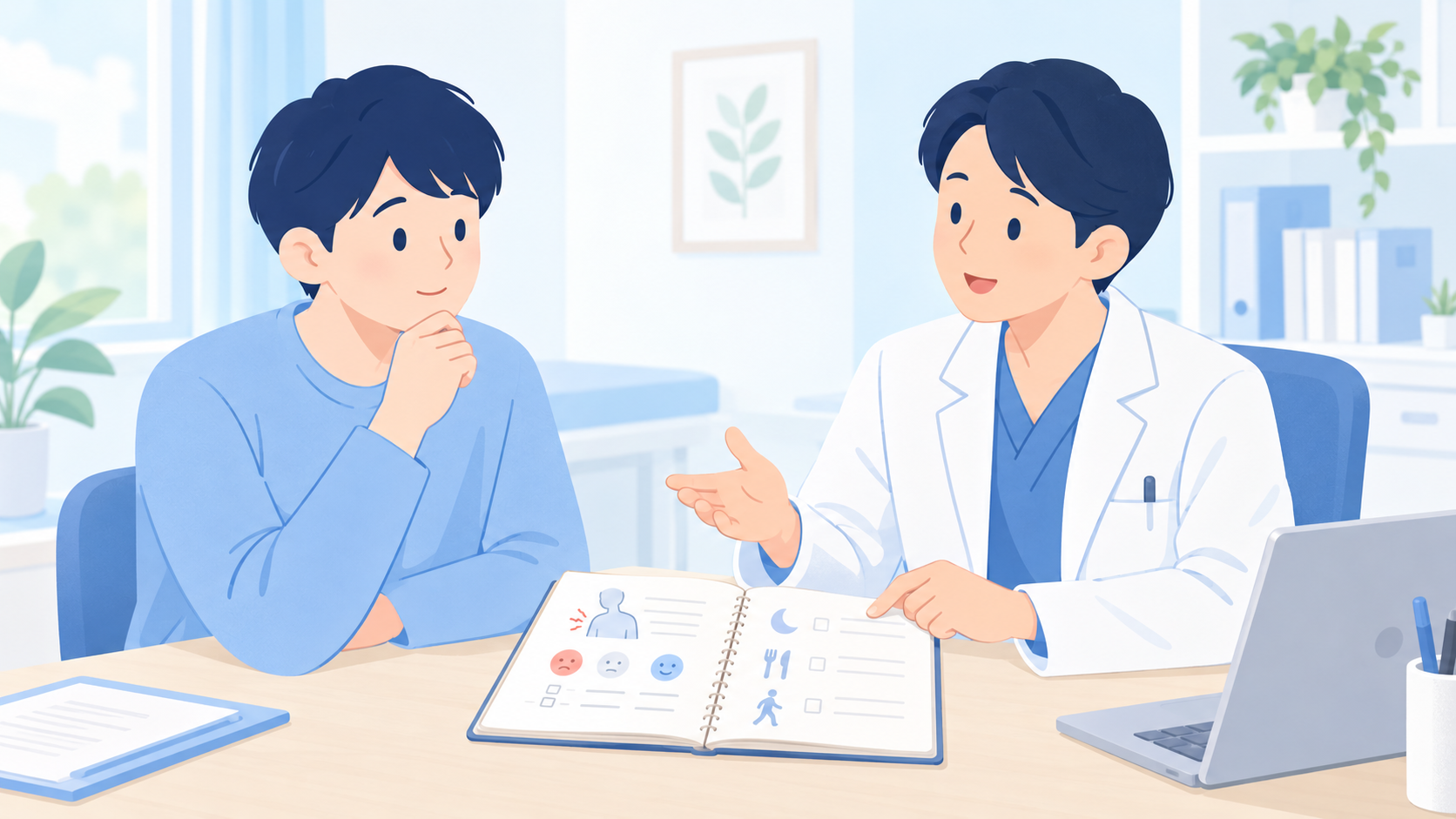 どの検査が合うかは、症状と病歴から選ぶのイラスト