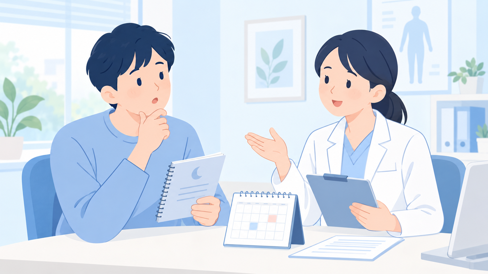 よくある質問と、検査方法を決めるための質問メモのイラスト