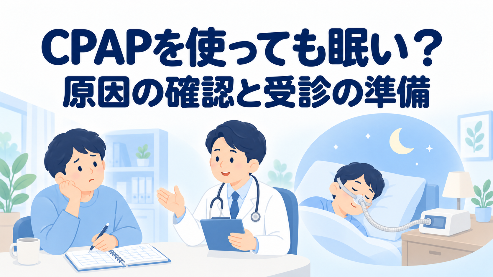 いびき・睡眠時無呼吸でCPAPを使っても眠い｜残る眠気を相談するポイント