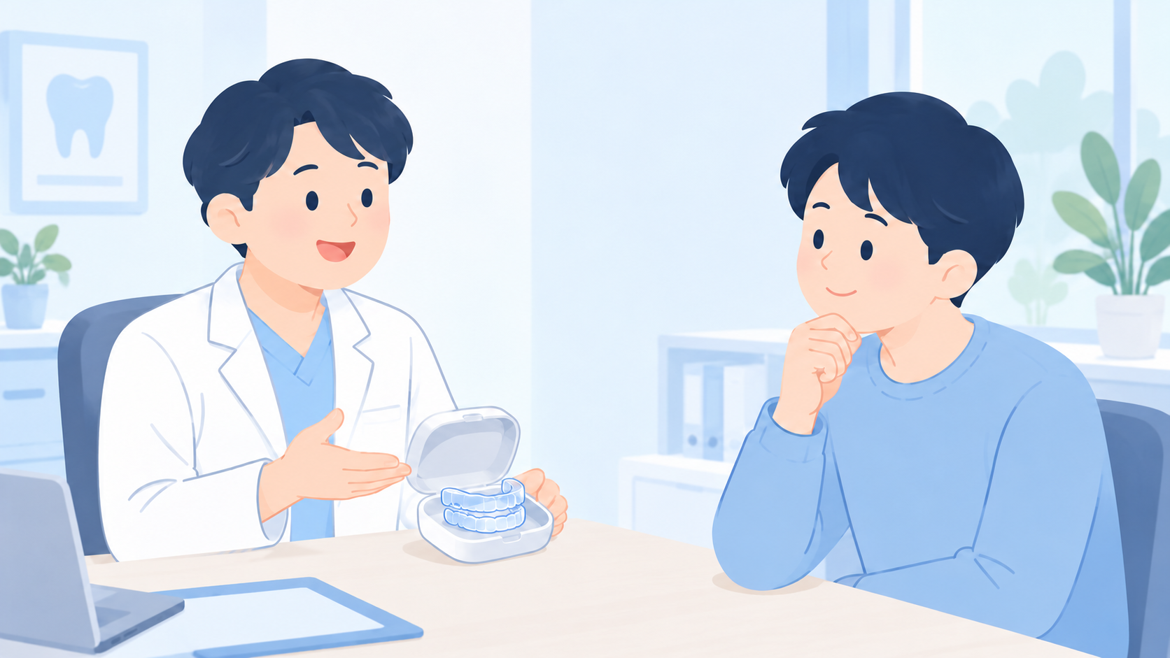いびき用マウスピースは、何のために作られたかを確認するのイラスト