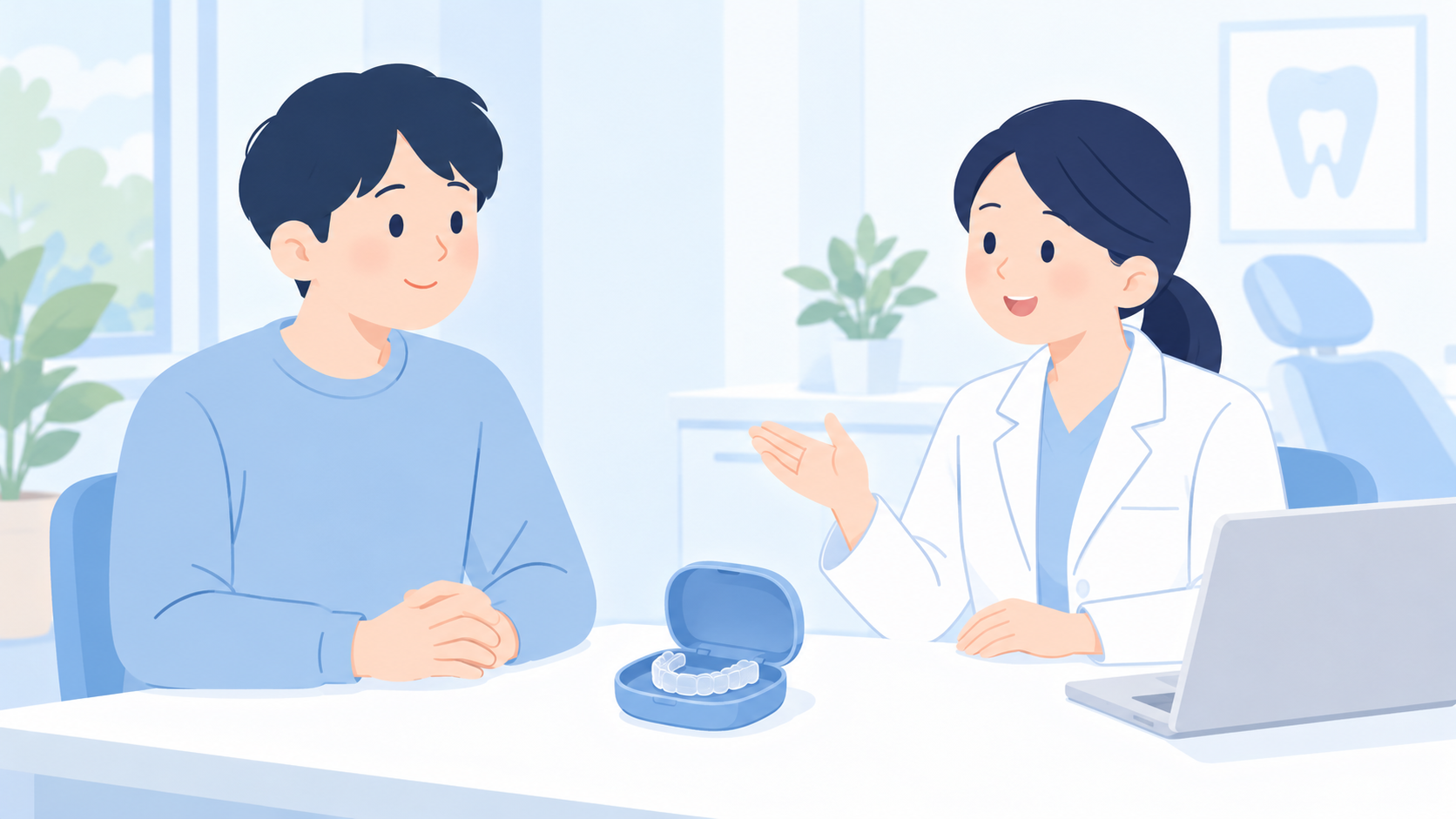 装置を削る・顎の位置を大きく変える自己調整は避けるのイラスト