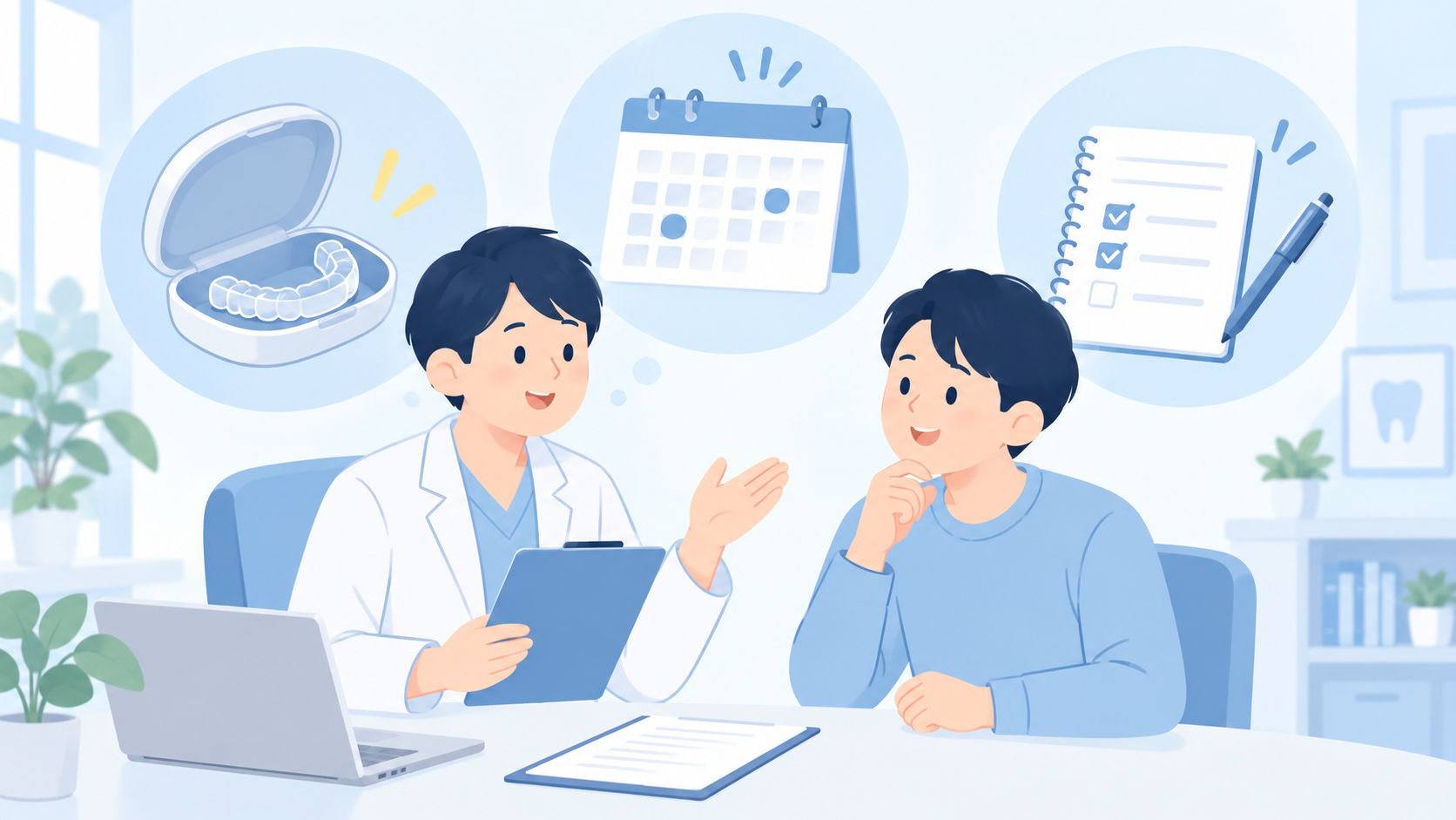 作製費だけでなく、調整・修理・通院の計画を確認するのイラスト