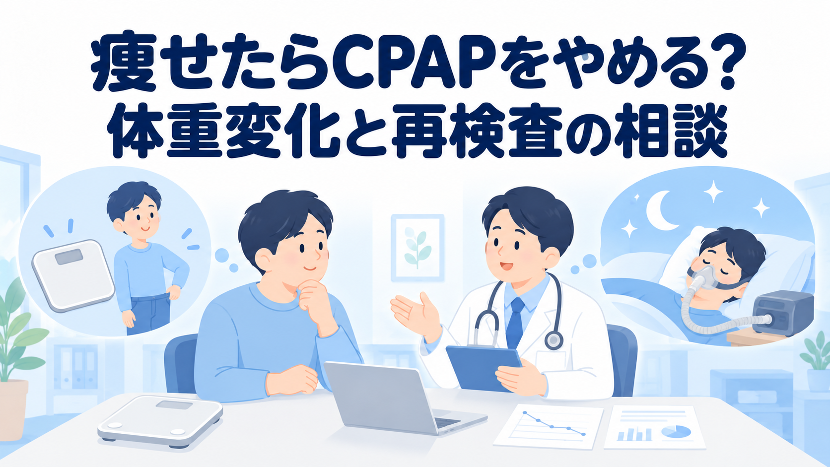 痩せていびきが減ったらCPAPをやめられる？体重変化と再検査の考え方