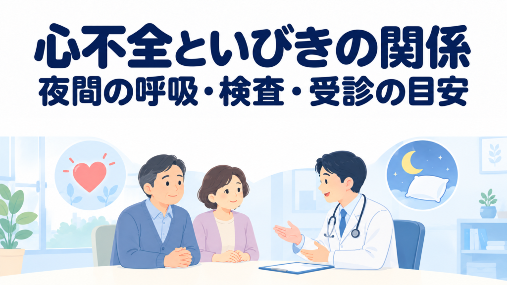 心不全といびき・睡眠時無呼吸の関係｜呼吸障害の種類と相談先