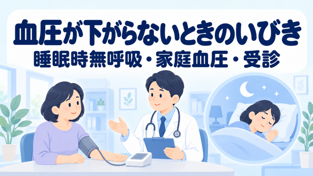 薬でも血圧が下がらない…いびき・睡眠時無呼吸との関係と相談のポイント