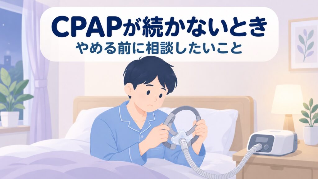 CPAPが続かない・やめたい人へ｜代わりの選択肢と、やめる前に知るべきこと【2026年】