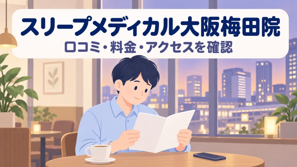 スリープメディカル大阪梅田院の口コミ・料金｜アクセス・総額【2026年】