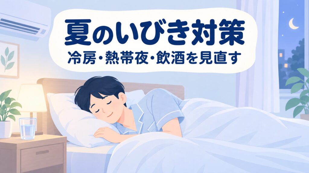 夏にいびきが悪化する理由｜冷房の乾燥・熱帯夜・ビールへの対策6つ【2026年】