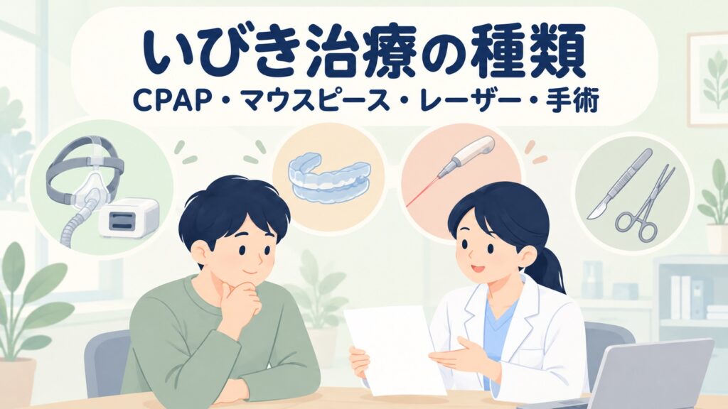 いびき治療の種類一覧｜CPAP・マウスピース・レーザー・手術を徹底比較
