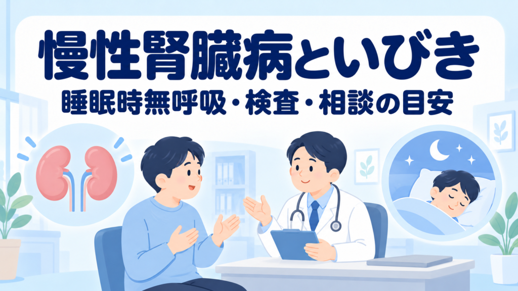 慢性腎臓病といびき・睡眠時無呼吸の関係｜腎臓の治療中に確認したいこと