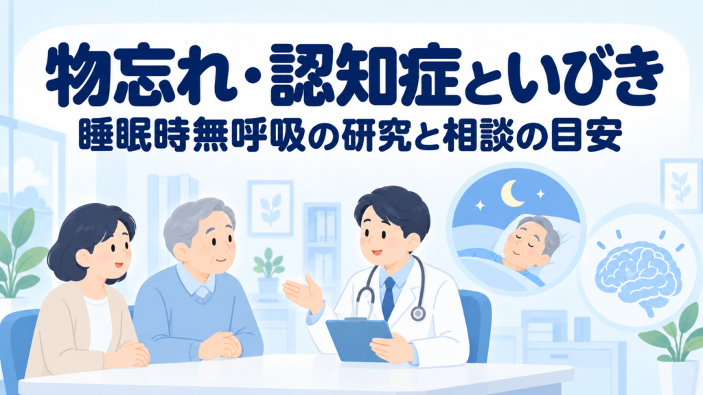 物忘れ・認知症といびきの関係｜睡眠時無呼吸の研究と受診の考え方