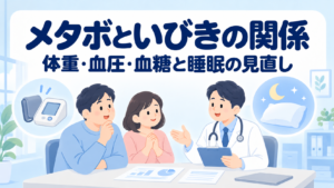 メタボといびきは関係ある？睡眠時無呼吸と体重・血圧・血糖の見直し